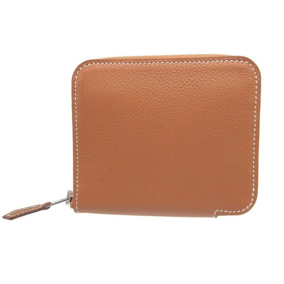 HERMES Azap Silkin Compact B Stamp Evercolor Gold Coin Case Wallet - Picture 1 of 9